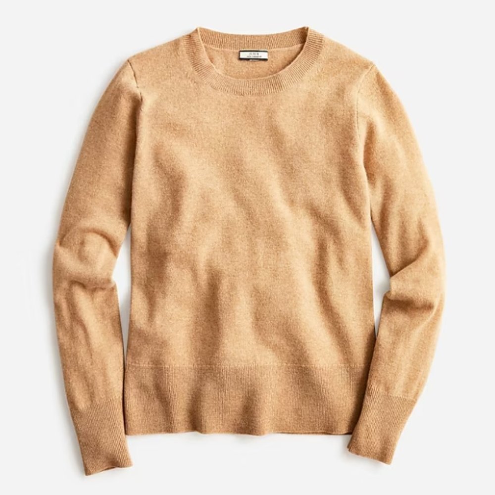 J.Crew Cashmere Classic-fit Sweater in Heather Camel